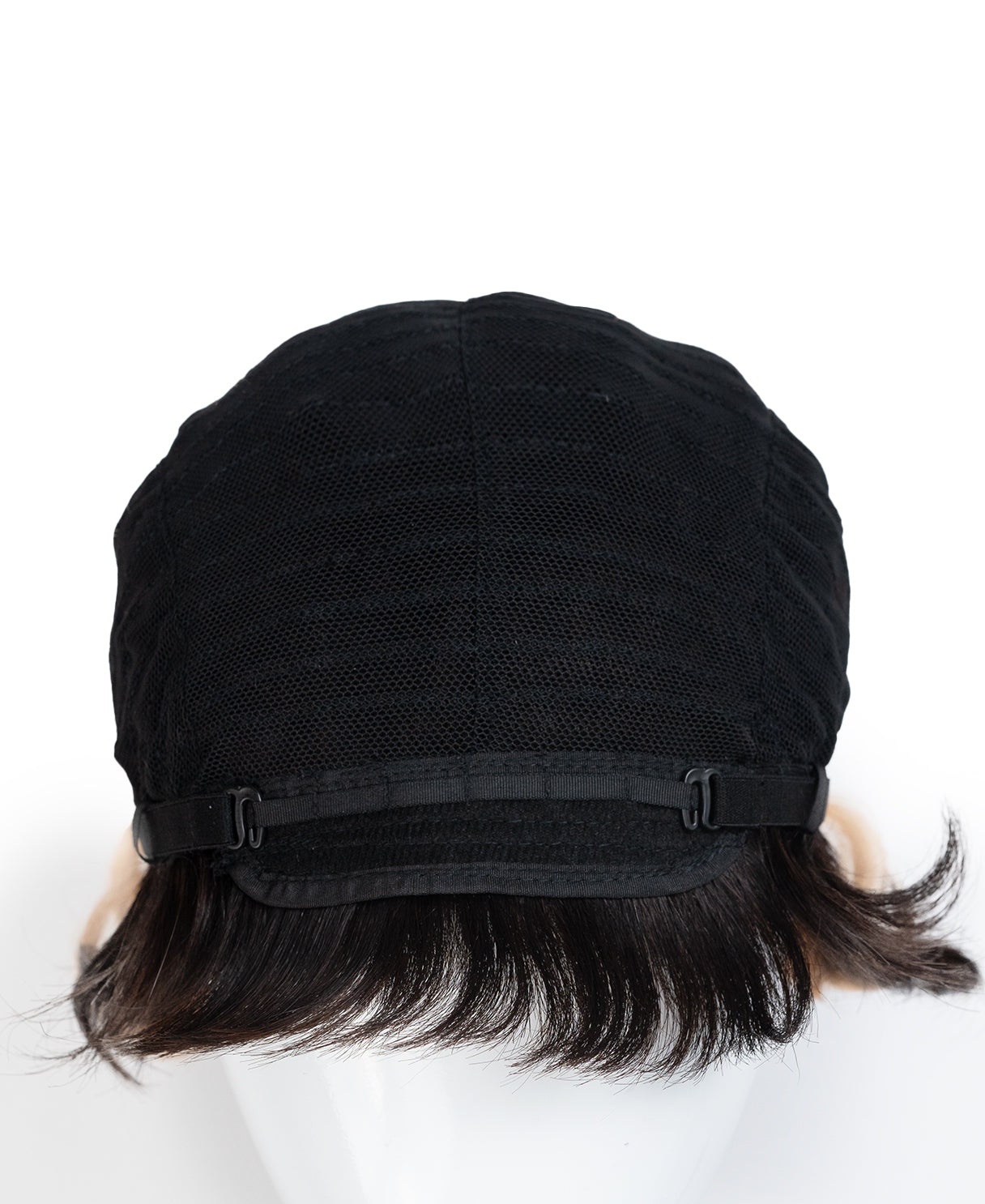 short wedge human wig - 4" rooted strawberry blonde.