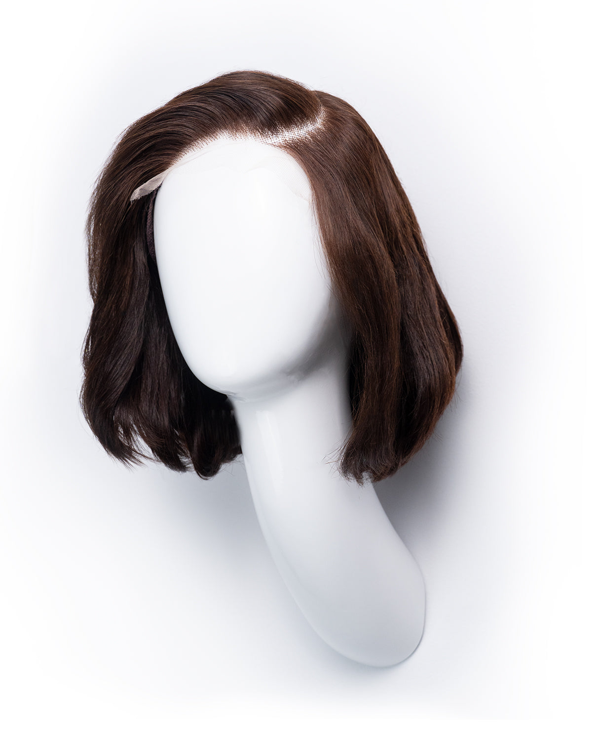 wedge bob t-part human wig - 8" chocolate brown.