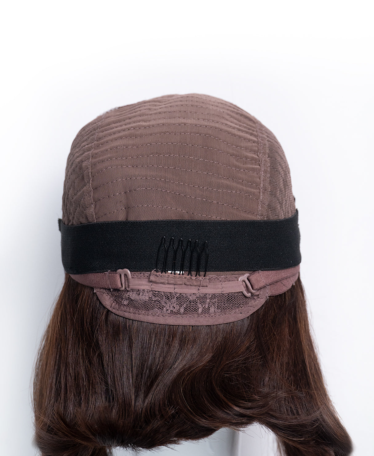 wedge bob t-part human wig - 8" chocolate brown.