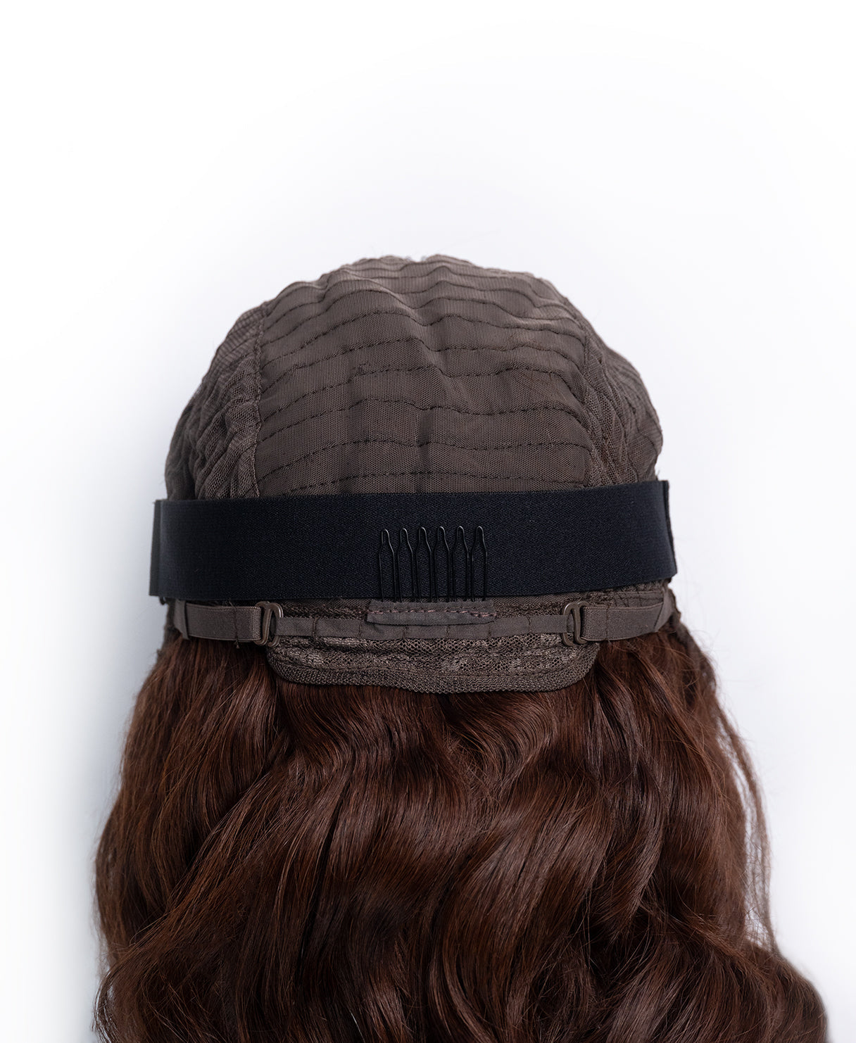 bouncy curls human wig - 16" medium brown.