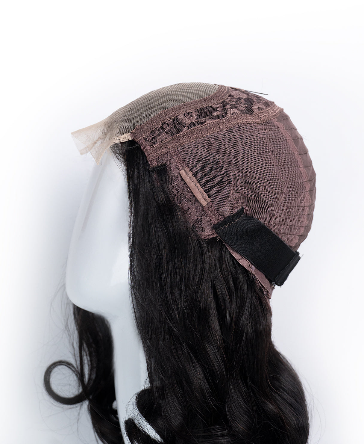 bouncy curls human wig - 18" natural black.