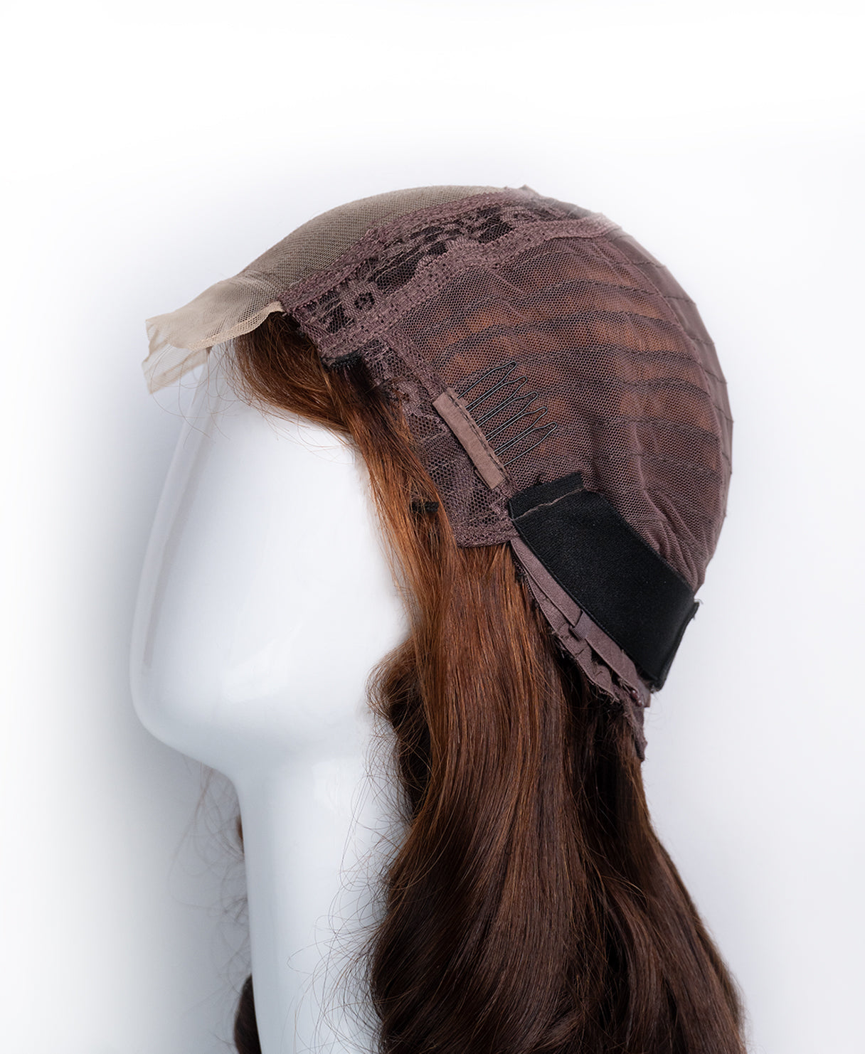 bouncy curls human wig - 18" brown ombre.