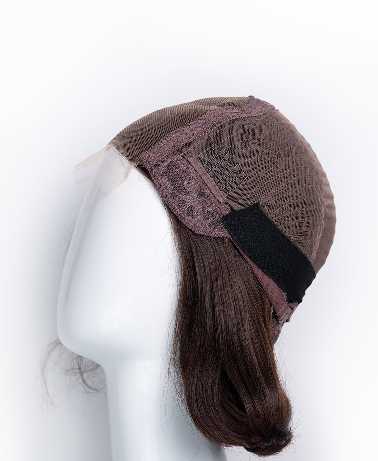 wedge bob t-part human wig - 8" chocolate brown.