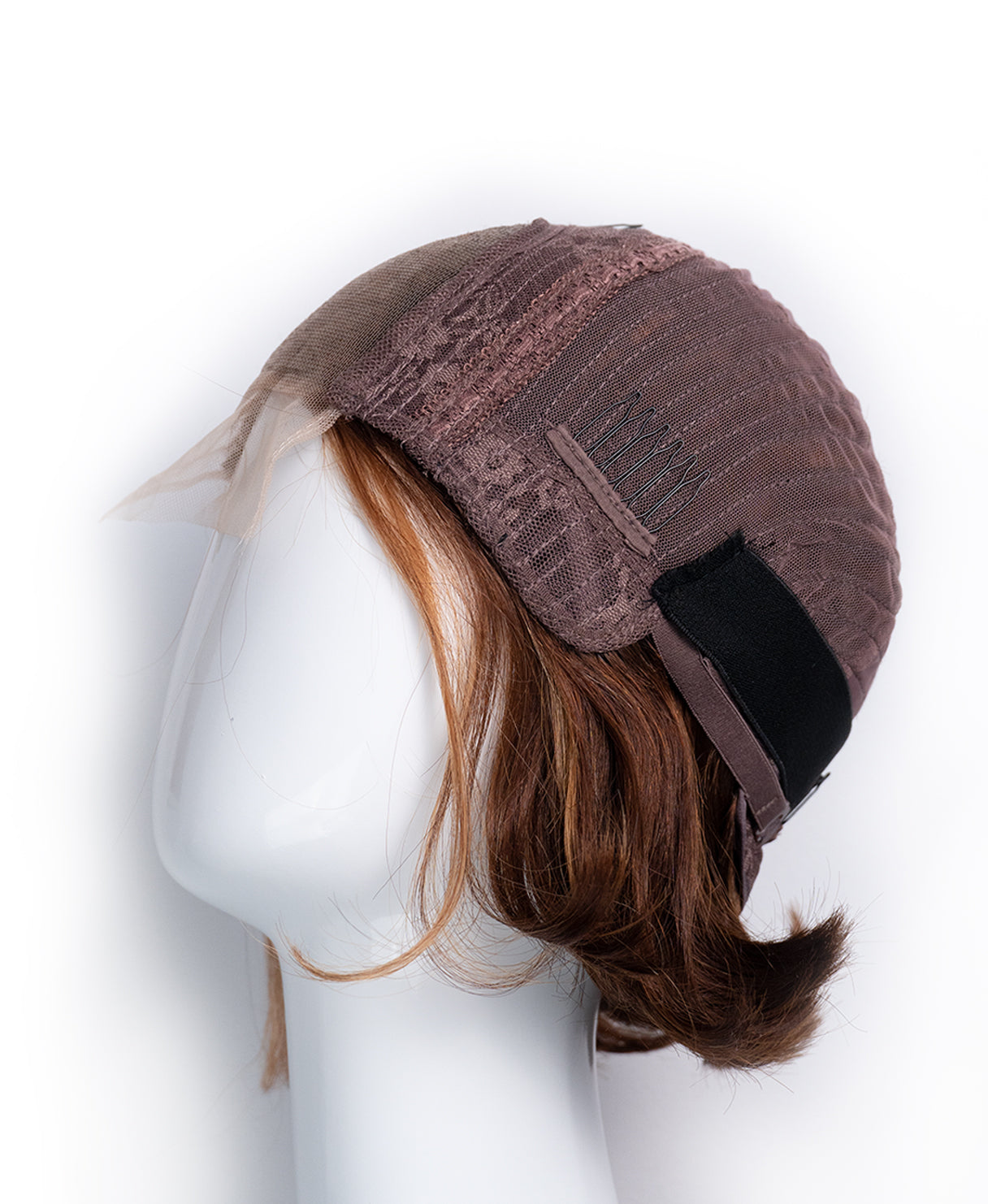 wedge bob human wig - 8" caramel highlights.