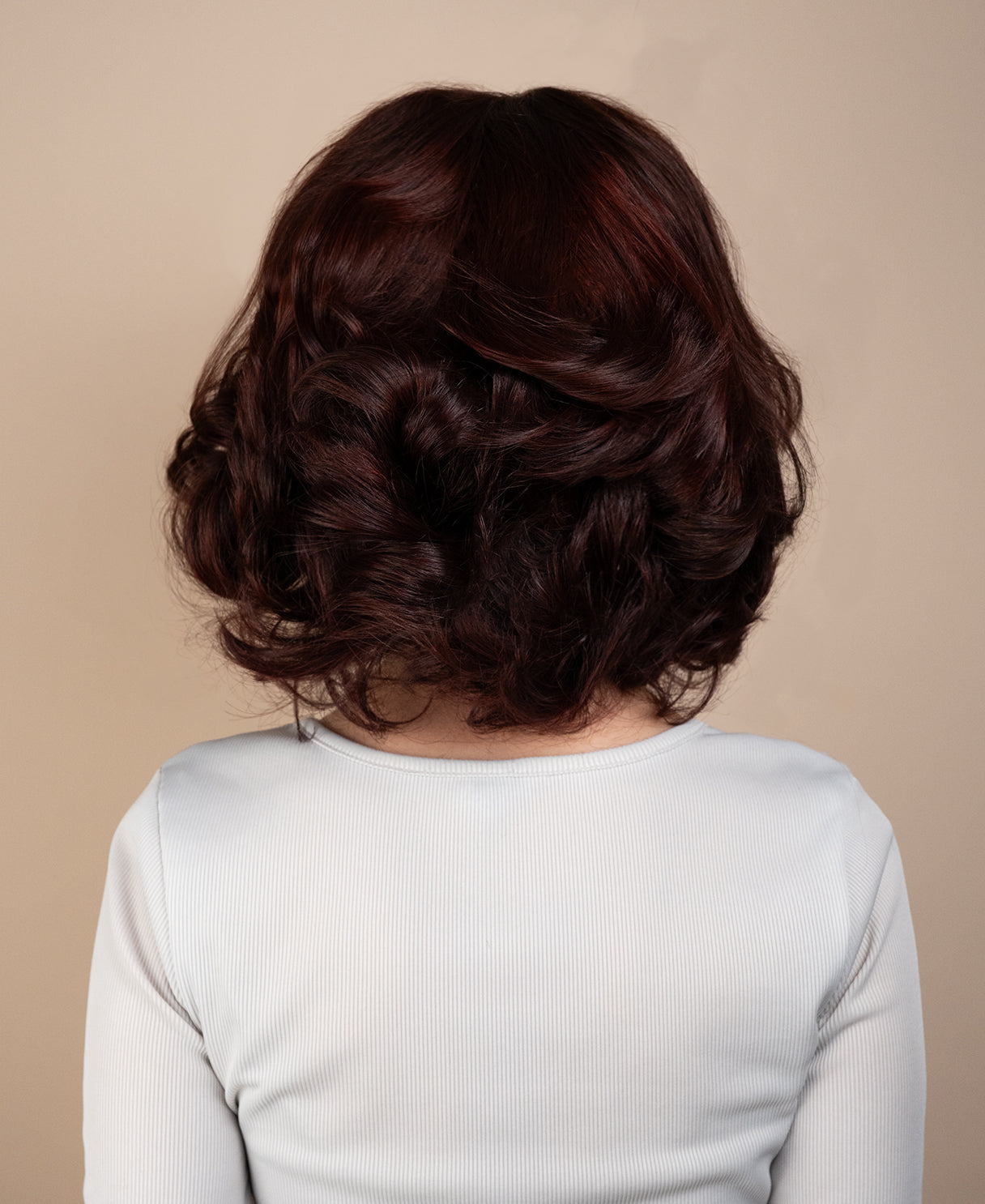 lace front human wig blowout bob - 10" auburn.