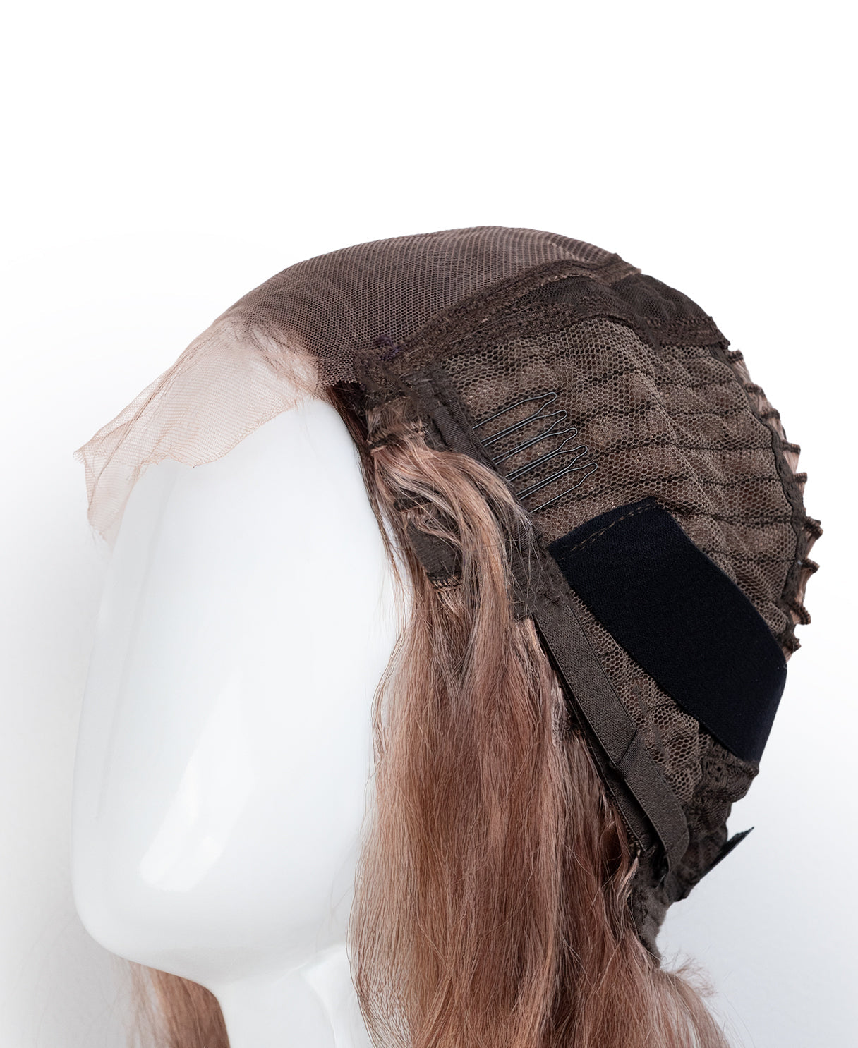 lace front wavy human wig - 22" rooted rosé.