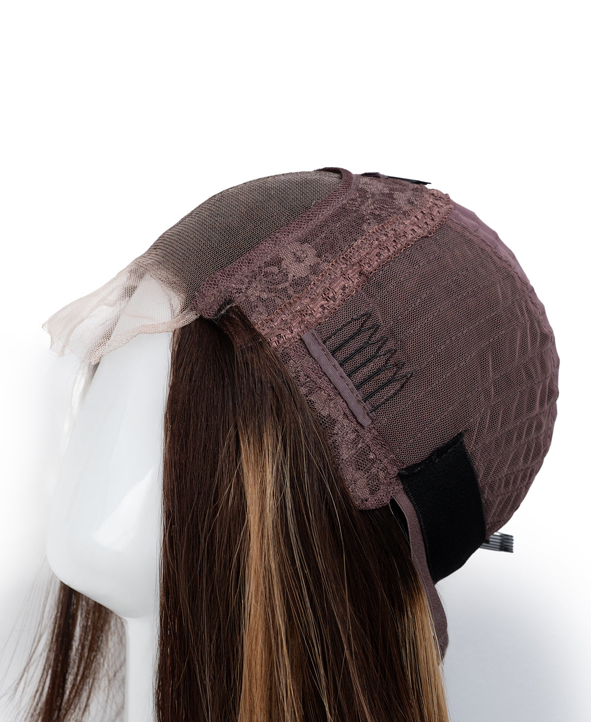 lace front bob human wig - 10" rooted beige highlights.