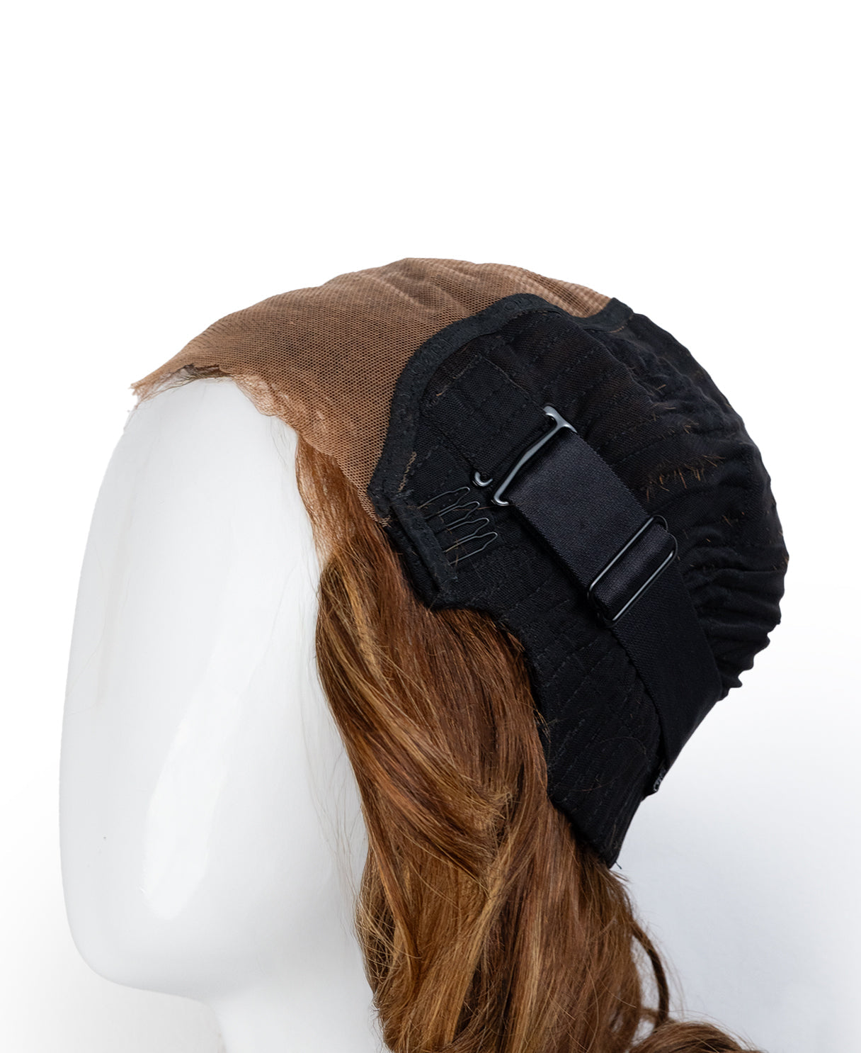 put on & go human wig blowout - 14" medium brown balayage.