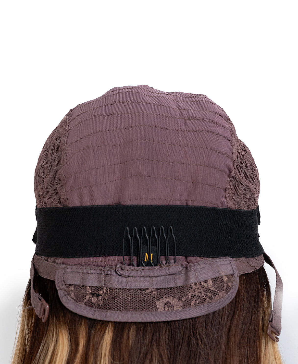 lace front bob human wig - 10" rooted beige highlights.