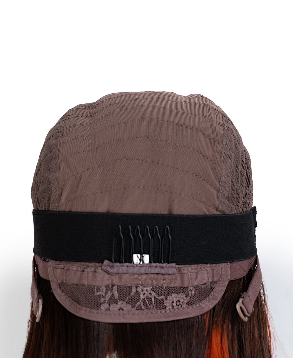 bob with fringe human wig - 8" red highlights.