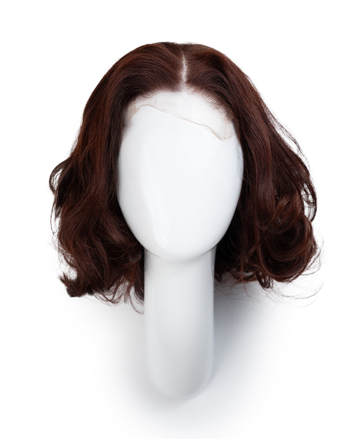 lace front human wig blowout bob - 10" auburn.