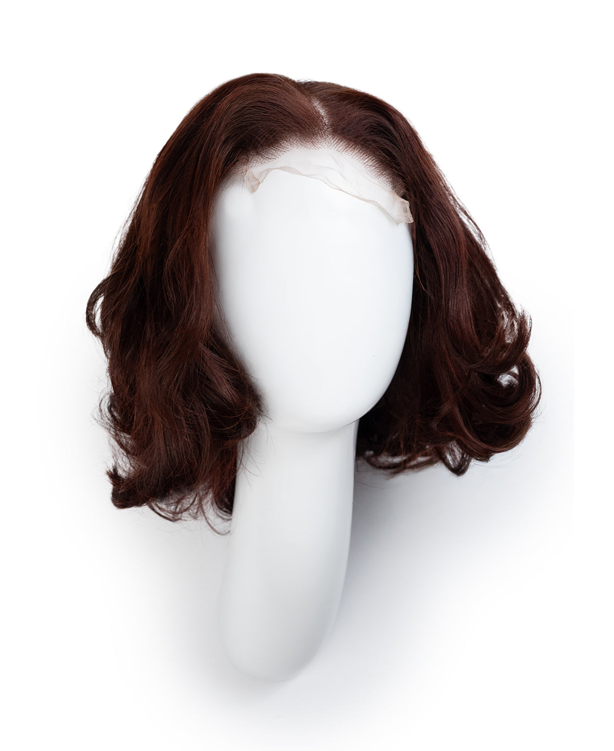 lace front human wig blowout bob - 10" auburn.