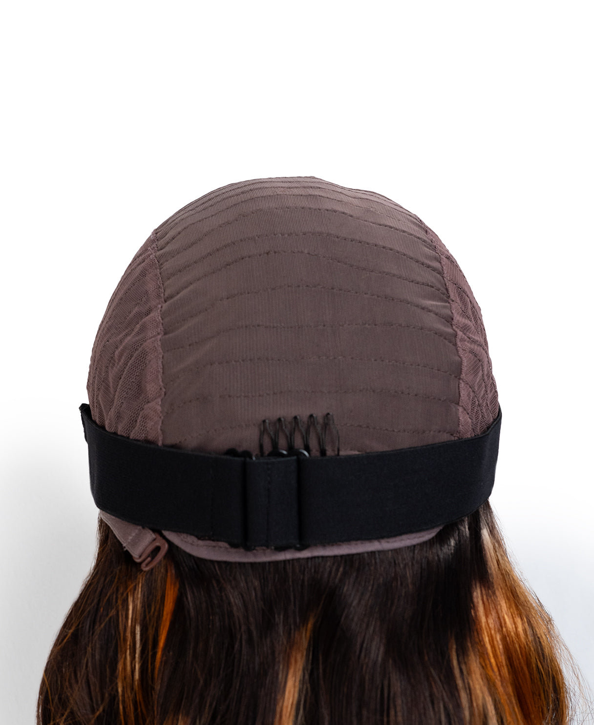 lace front wavy human wig - 18" copper highlights.