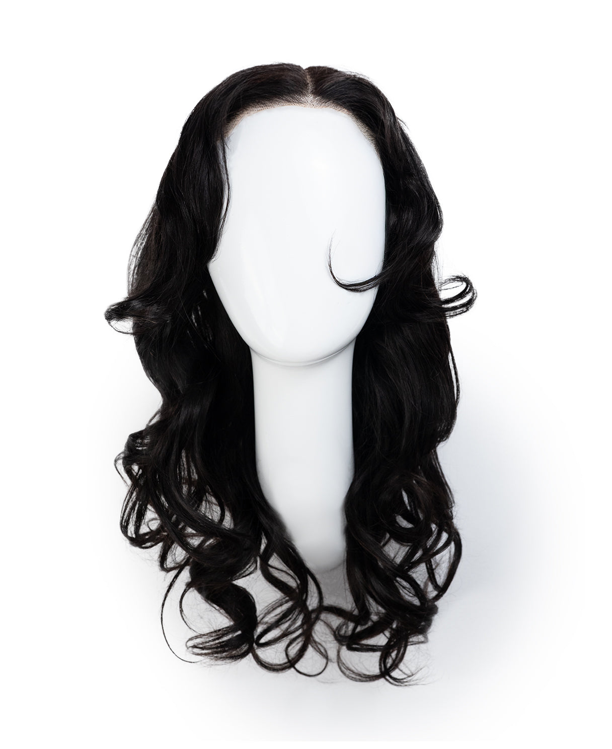 put on & go human wig blowout - 20" natural black.