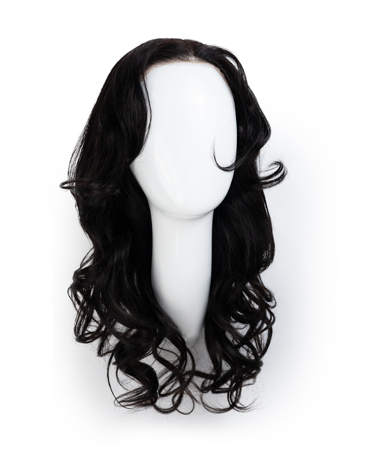 put on & go human wig blowout - 20" natural black.