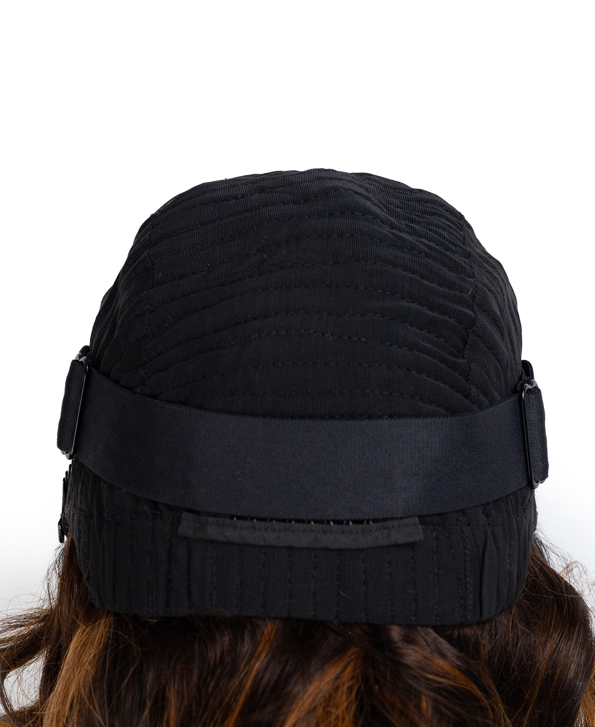 put on & go human wig blowout - 14" rusty brown balayage.