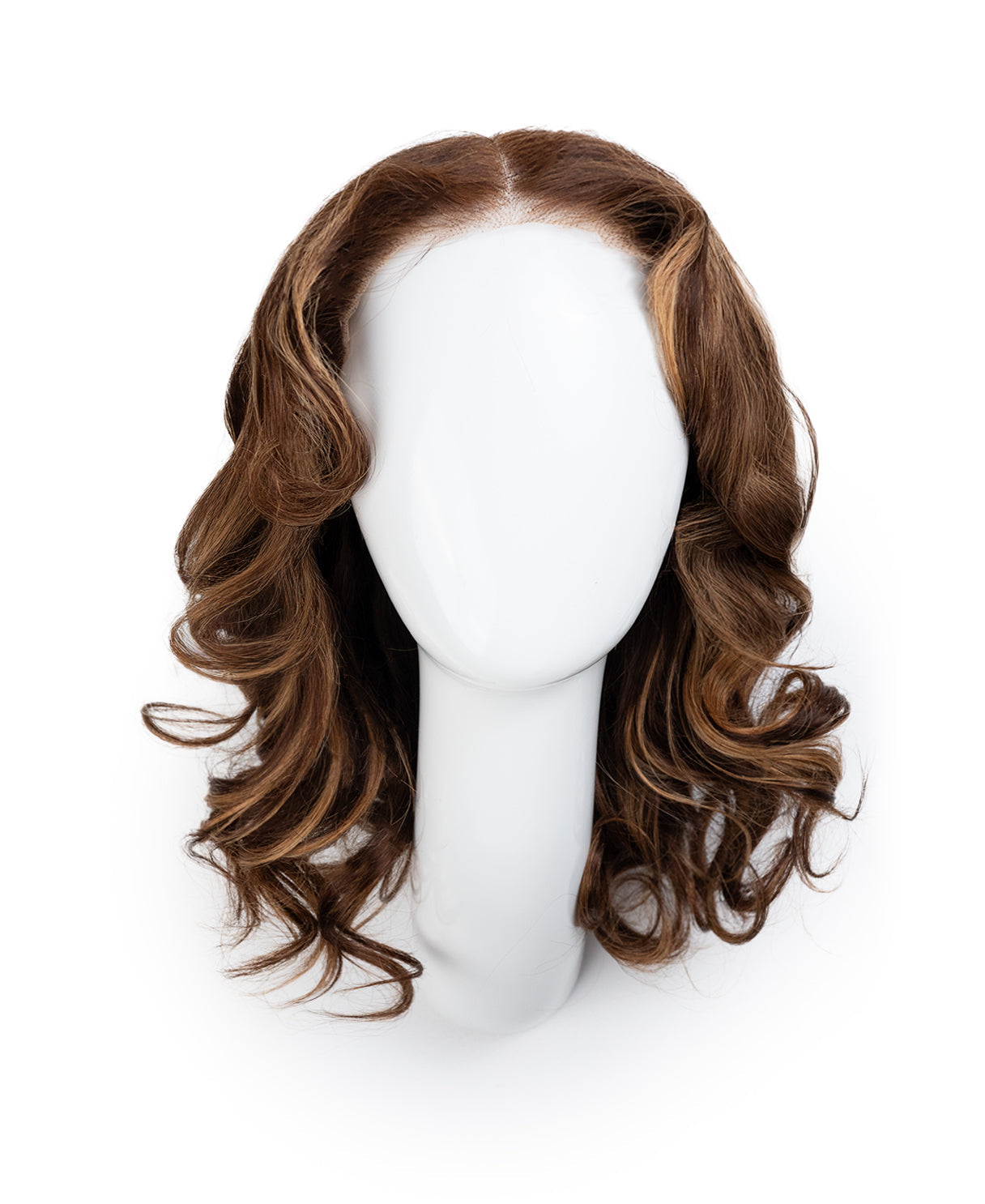 put on & go human wig blowout - 14" ashy brown balayage.