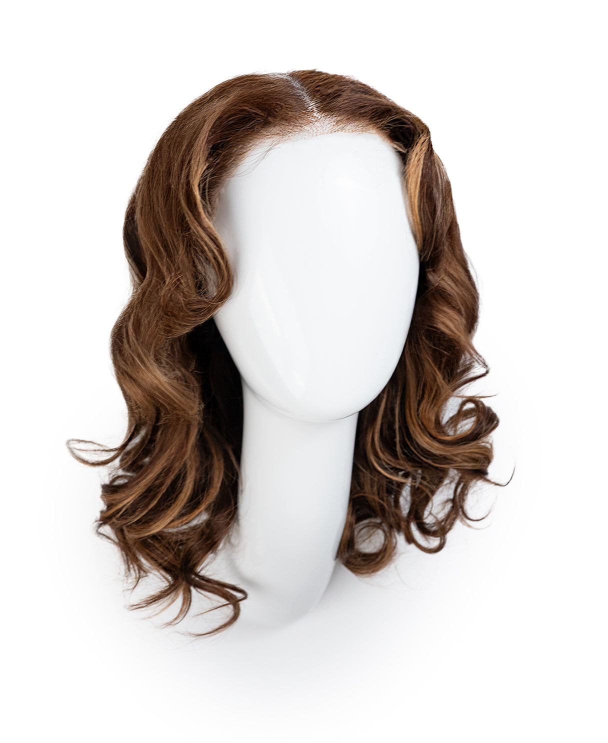 put on & go human wig blowout - 14" ashy brown balayage.