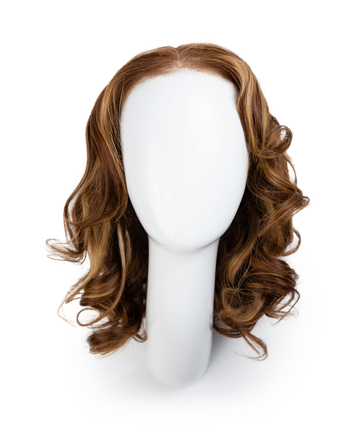 put on & go human wig blowout - 14" medium brown balayage.