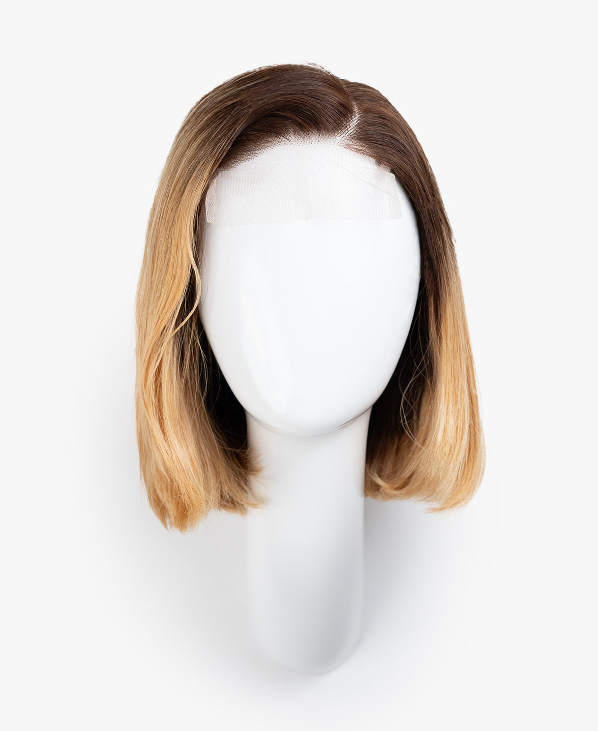 lace front bob human wig - 10" rooted honey blonde.