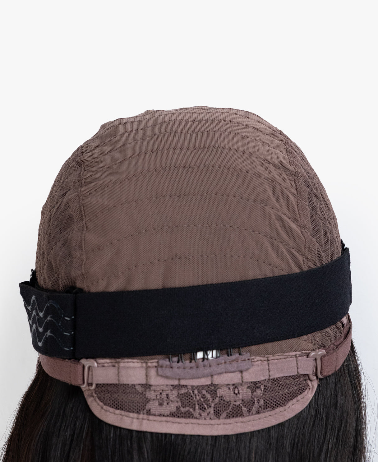 human hair wig with bangs - 20" brown ombre.