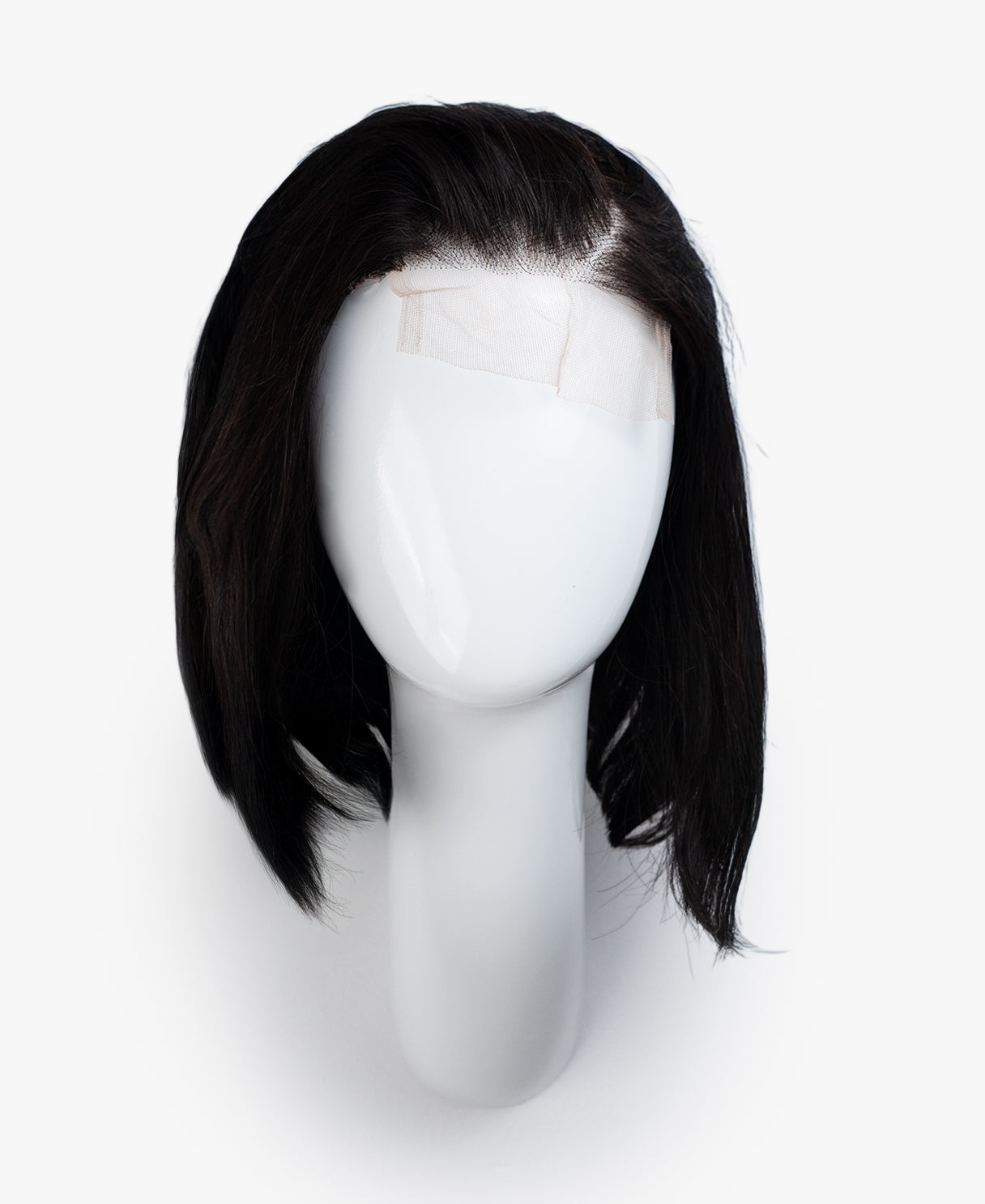 lace front bob human wig - 10" natural black.