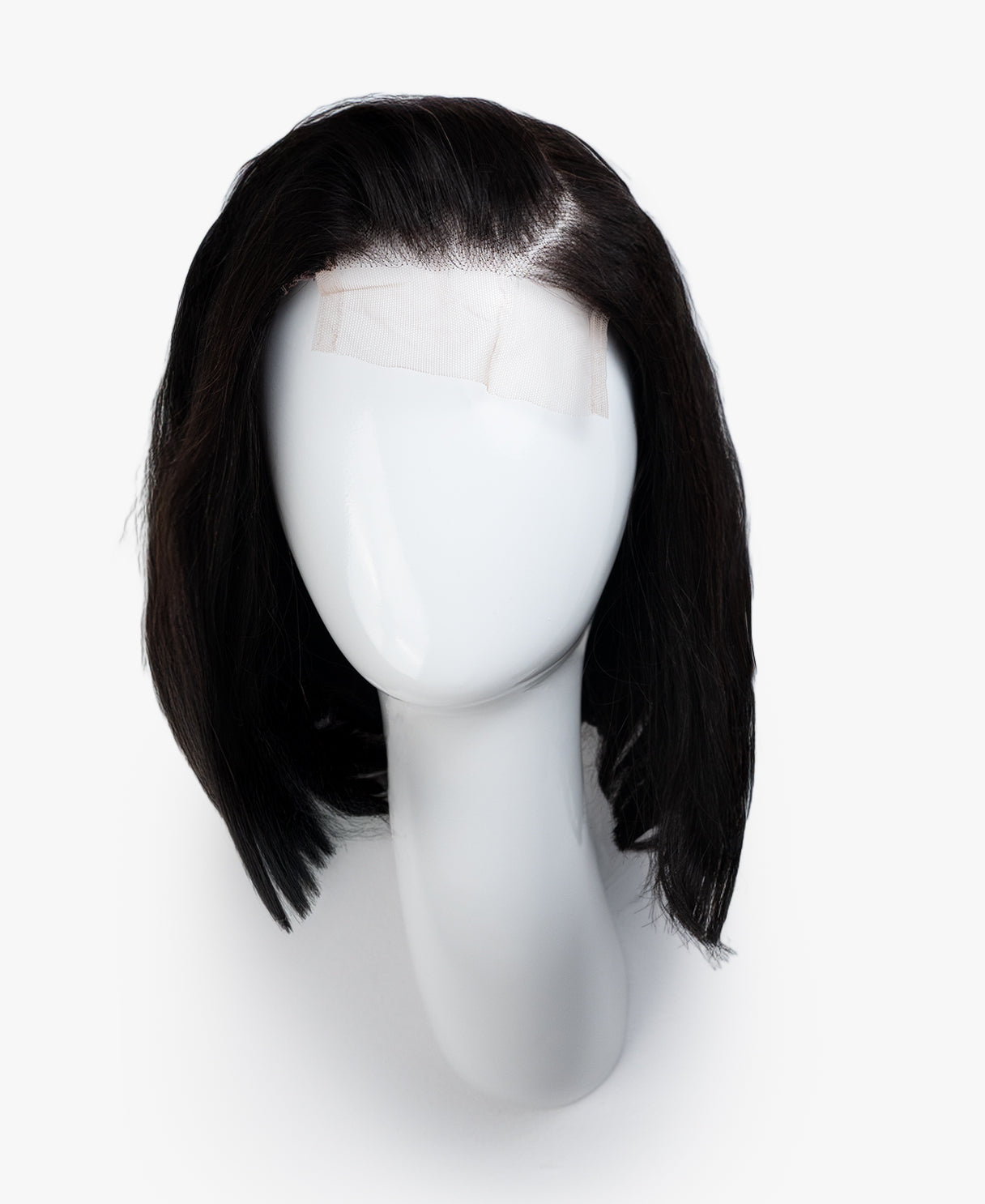 lace front bob human wig - 10" natural black.