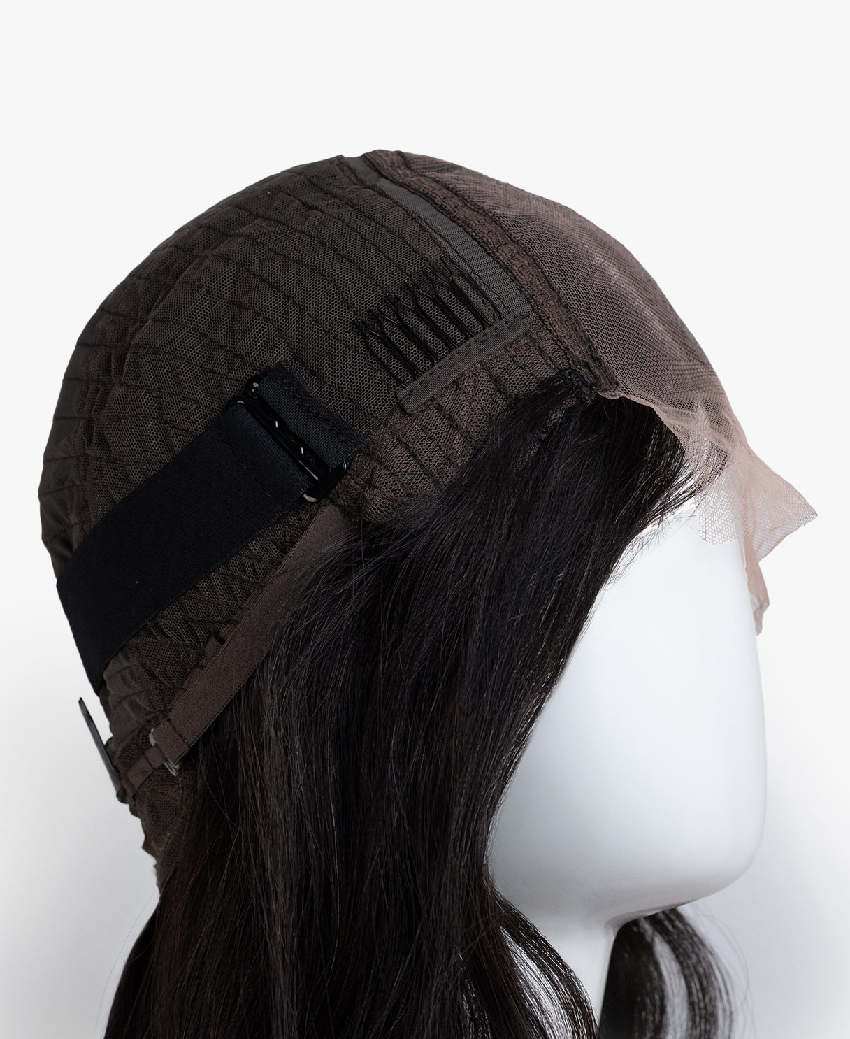 lace front human wig with side part - 14" natural black.