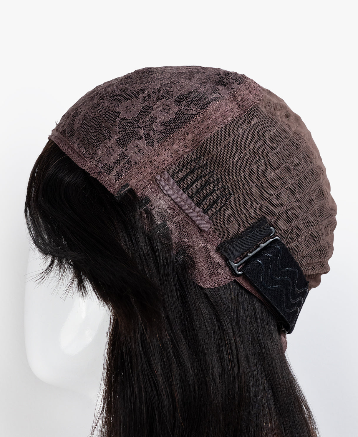 human hair wig with bangs - 20" brown ombre.