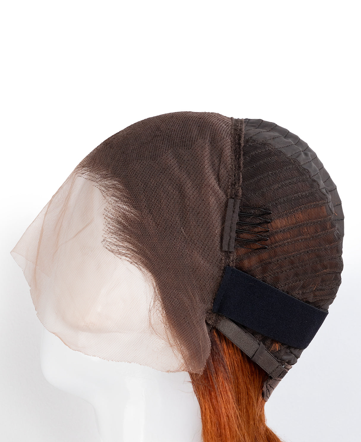 lace front bob human wig - 10" rooted copper.