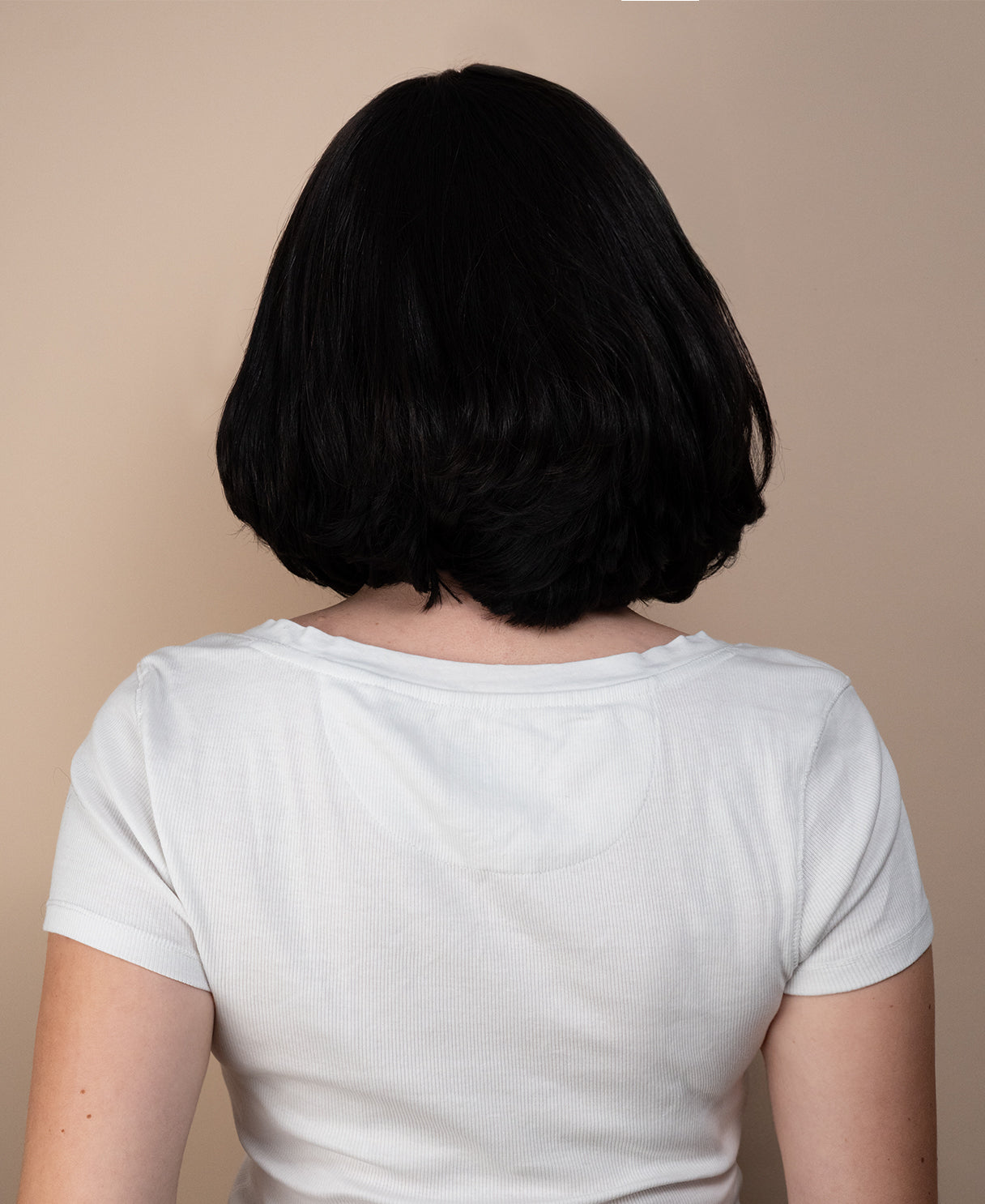 lace front bob human wig - 10" natural black.