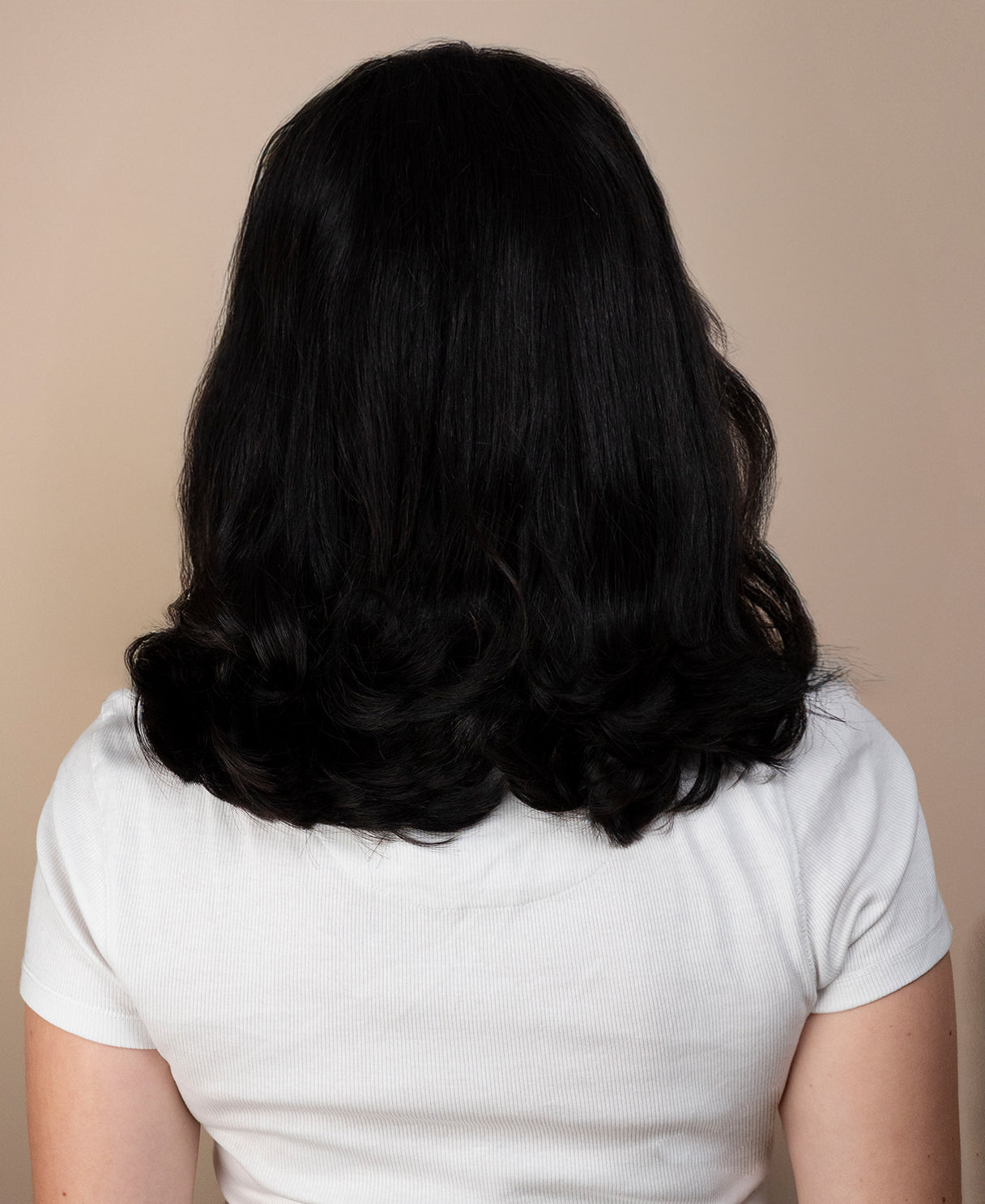 lace front human wig with side part - 14" natural black.