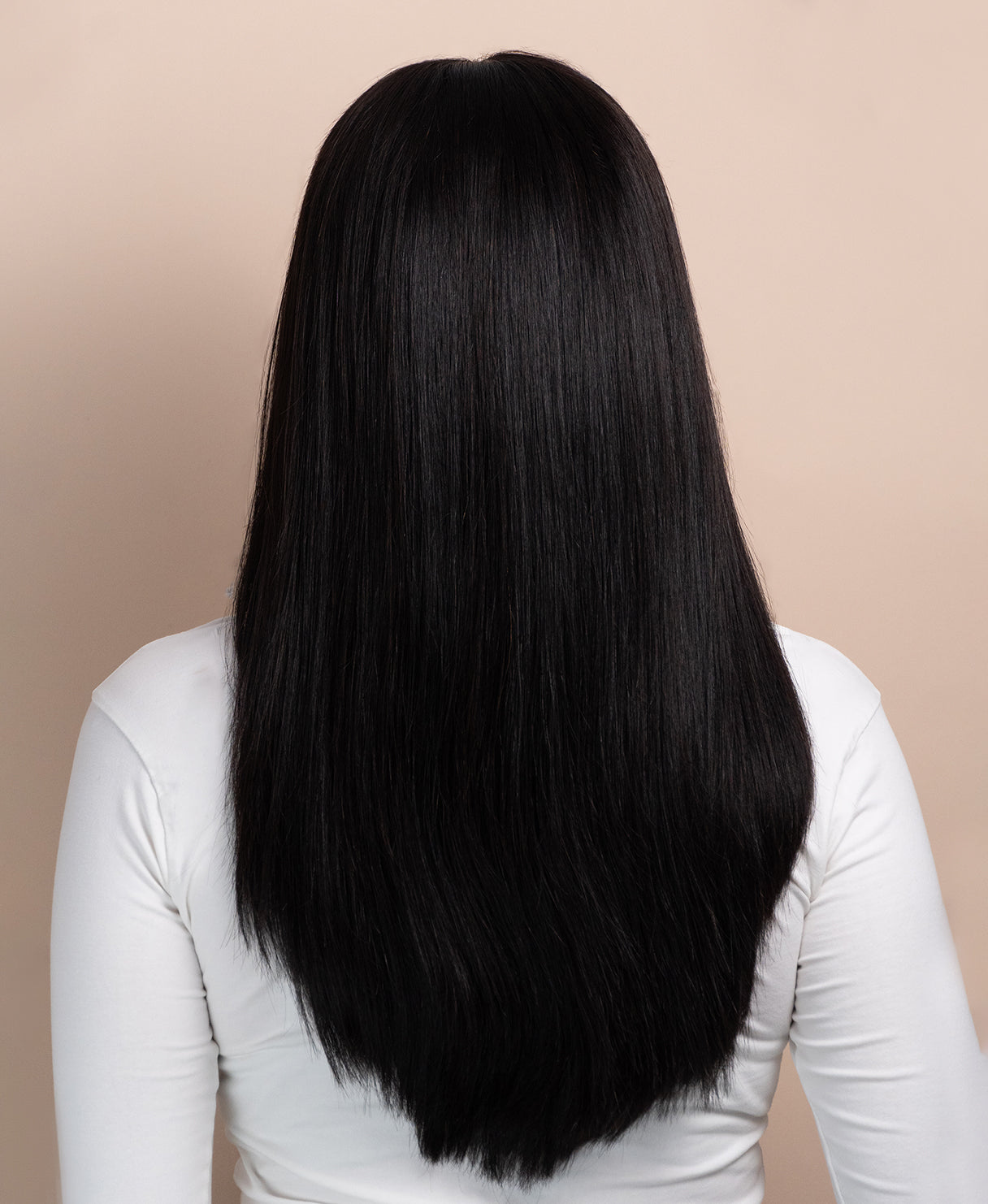 long layers human wig - 18" jet black.