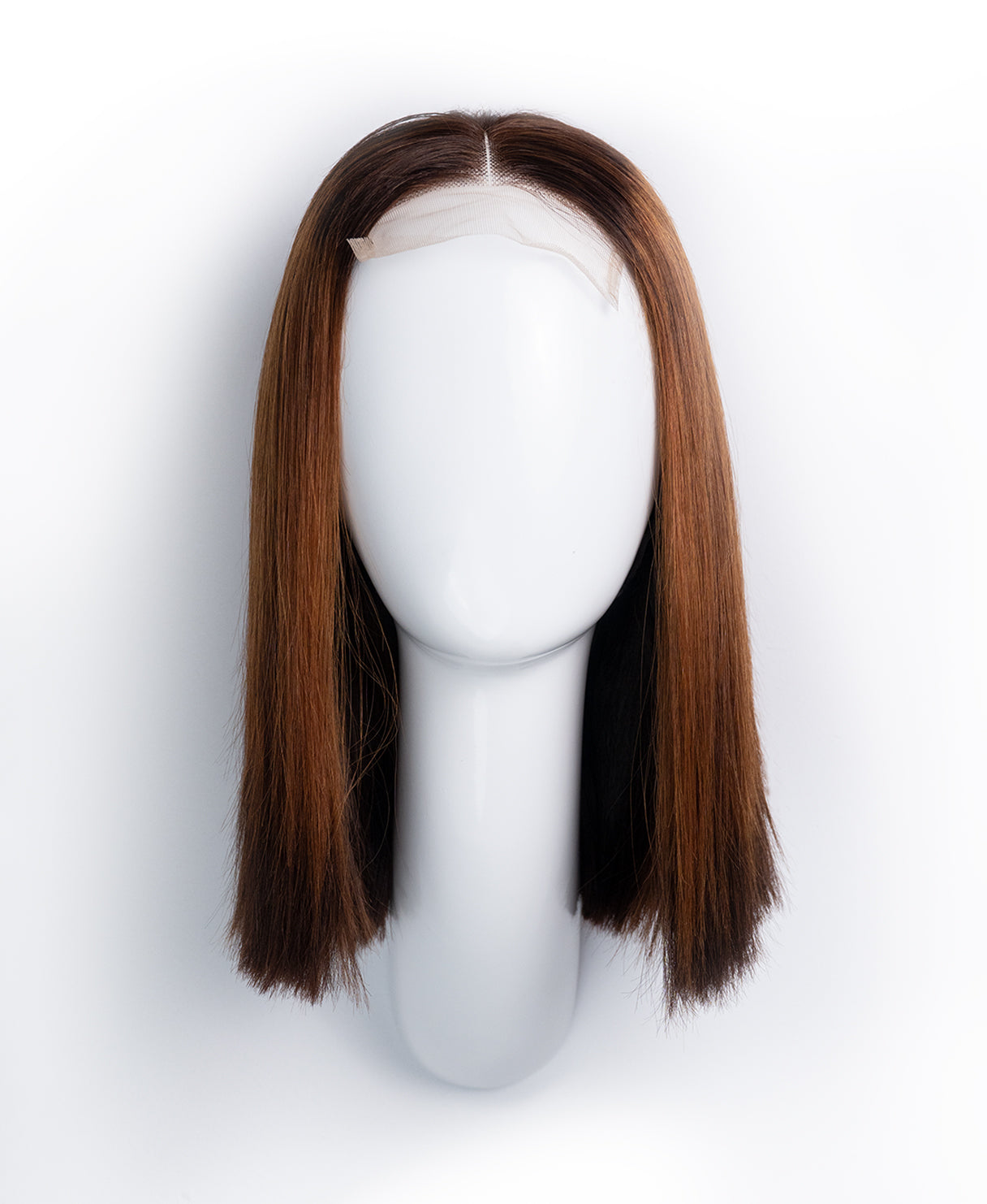 long bob human wig - 12" brown melt.