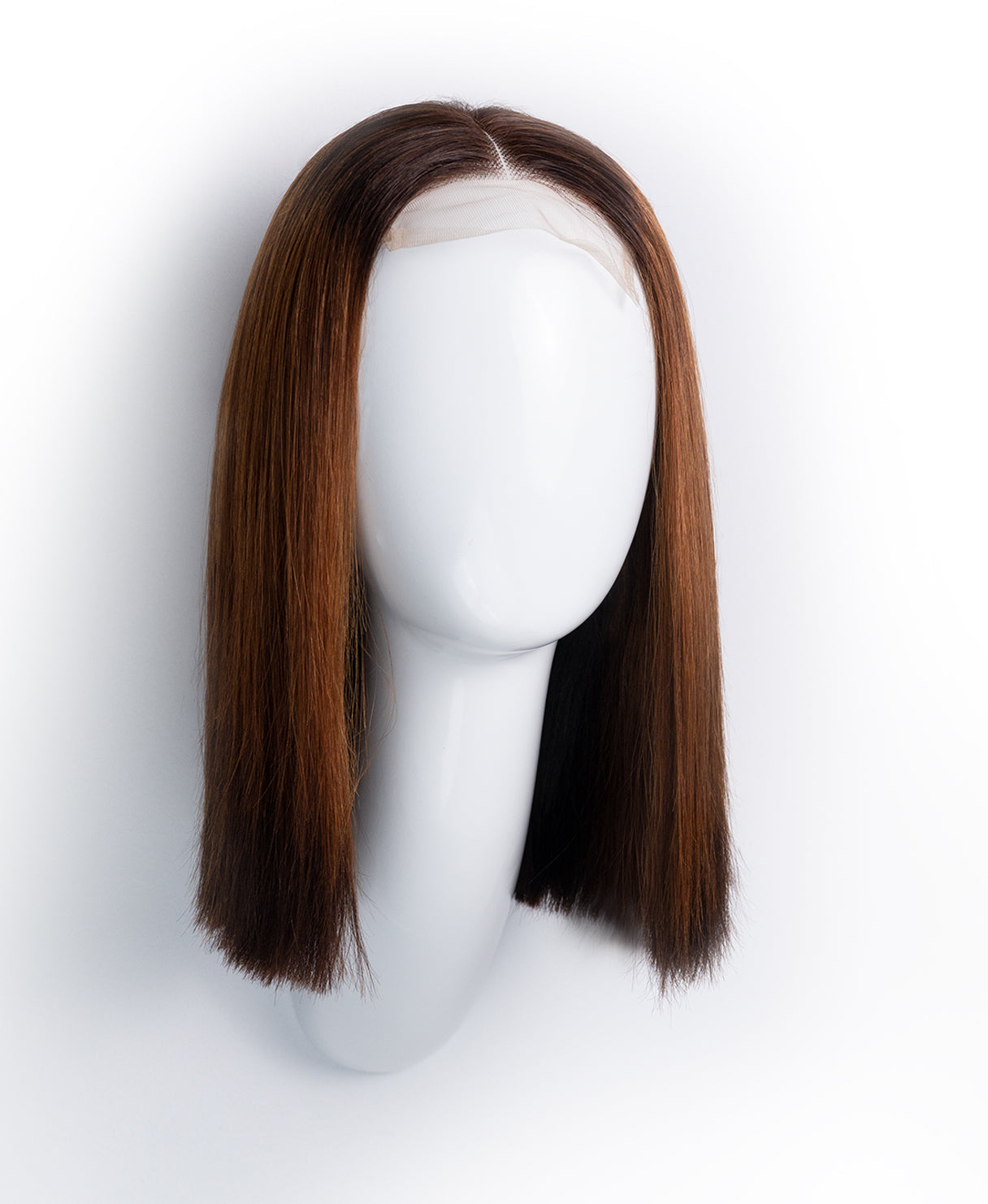 long bob human wig - 12" brown melt.