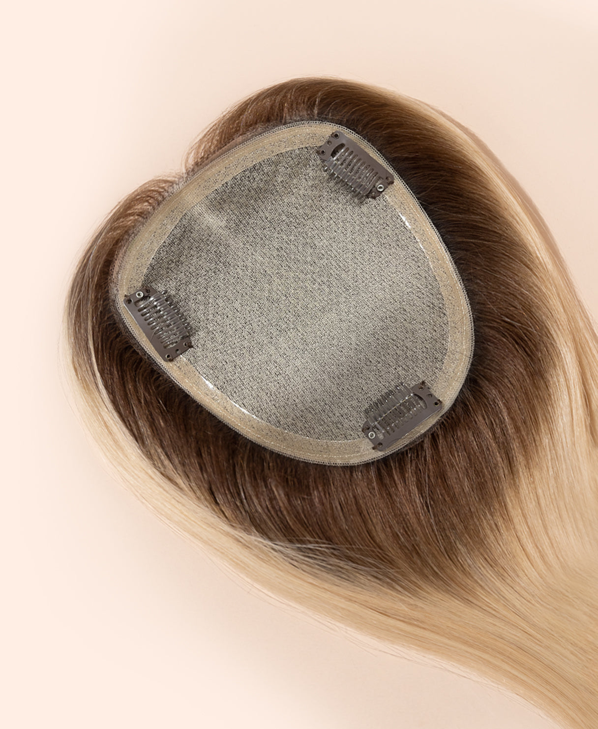 premium hair topper 14" rooted light blonde.