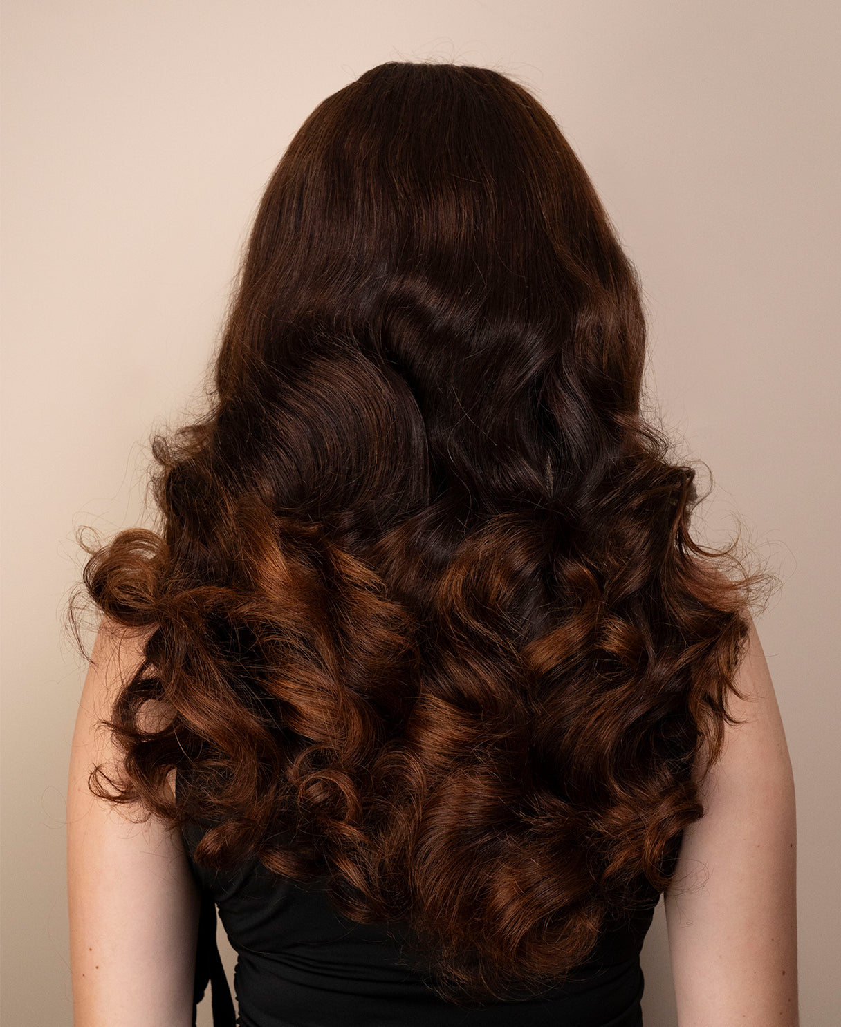 lace front human wig with bouncy curls - 18" dimensional brown.