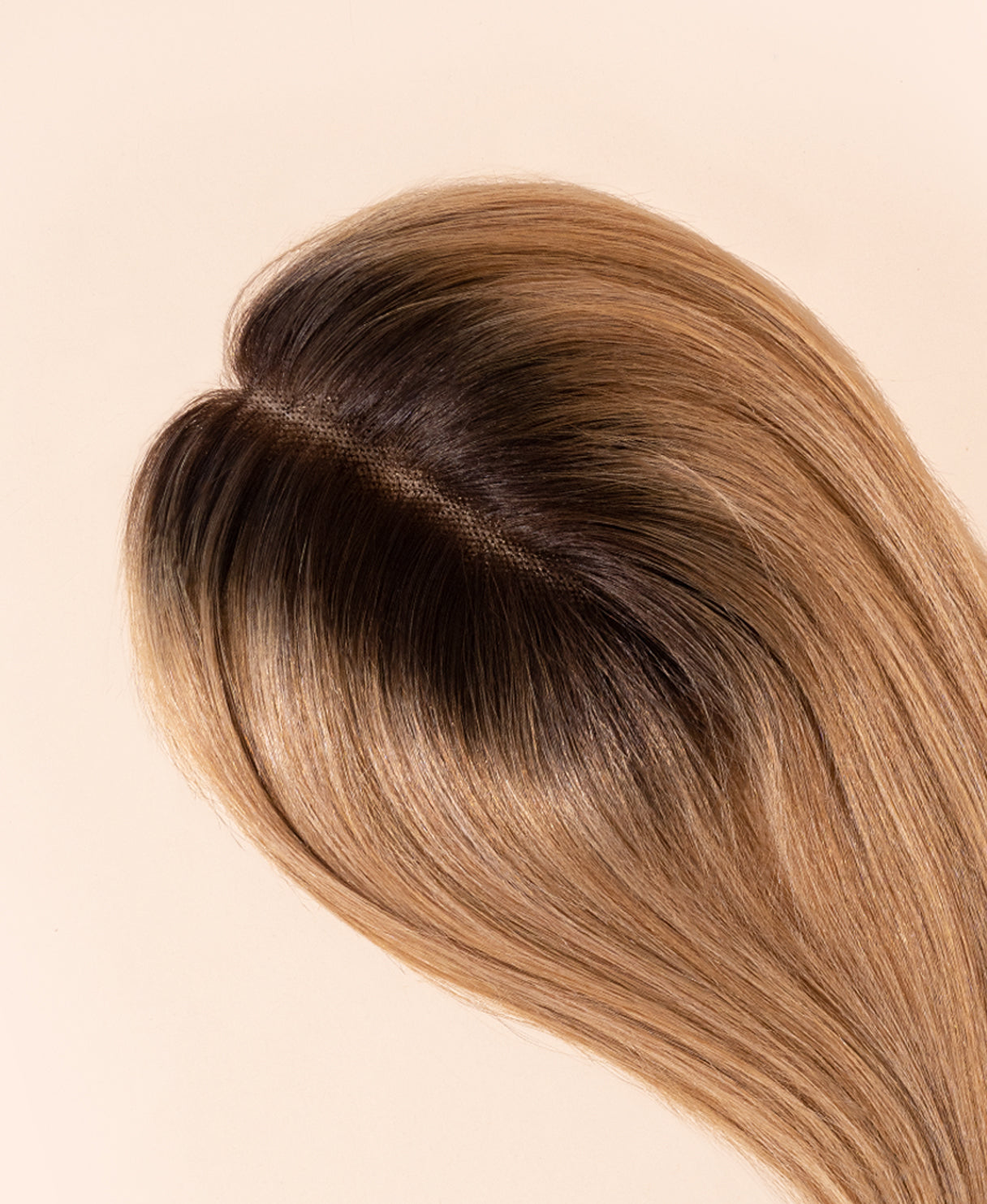 hair topper 12" rooted honey blonde.