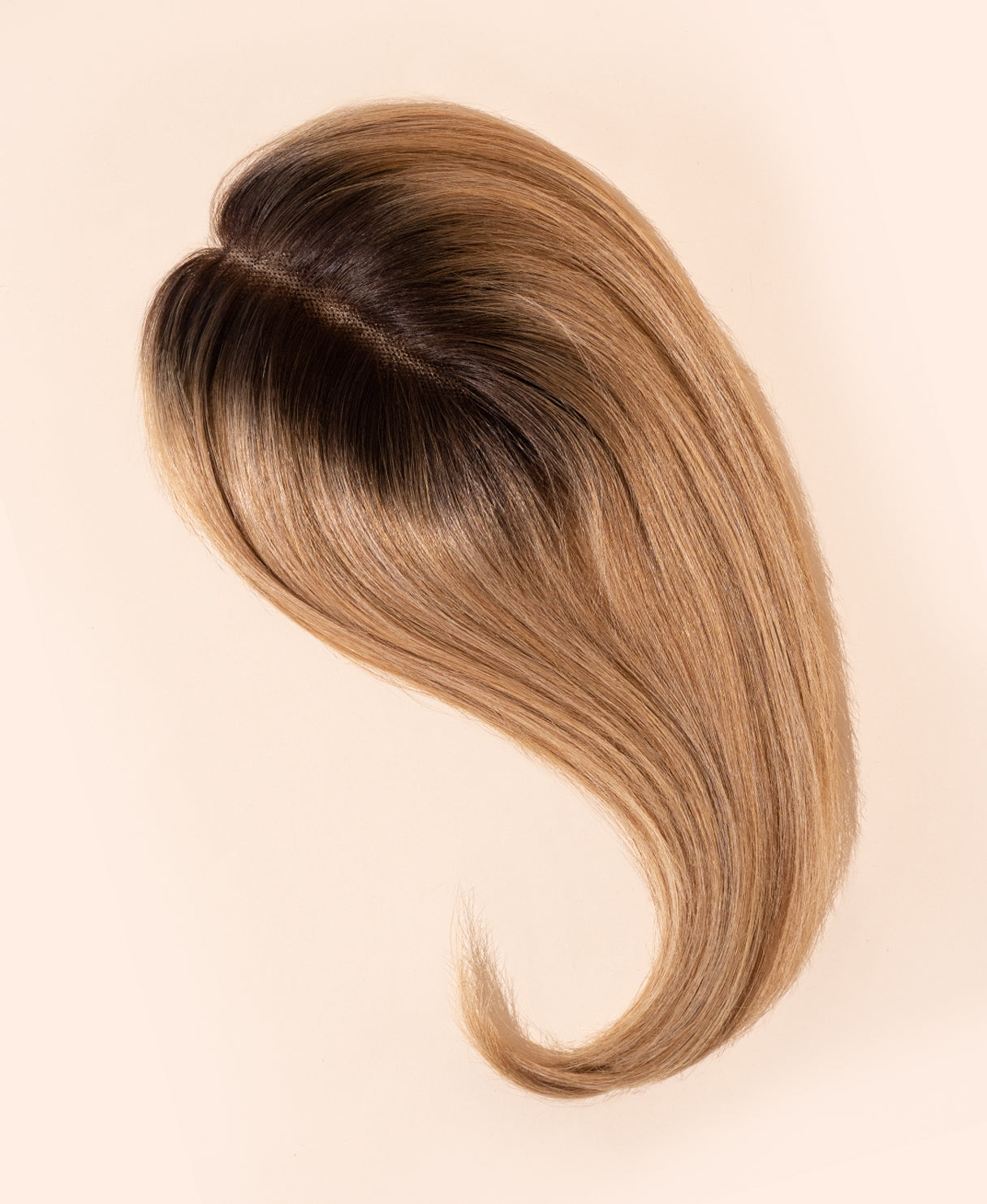 hair topper 12" rooted honey blonde.