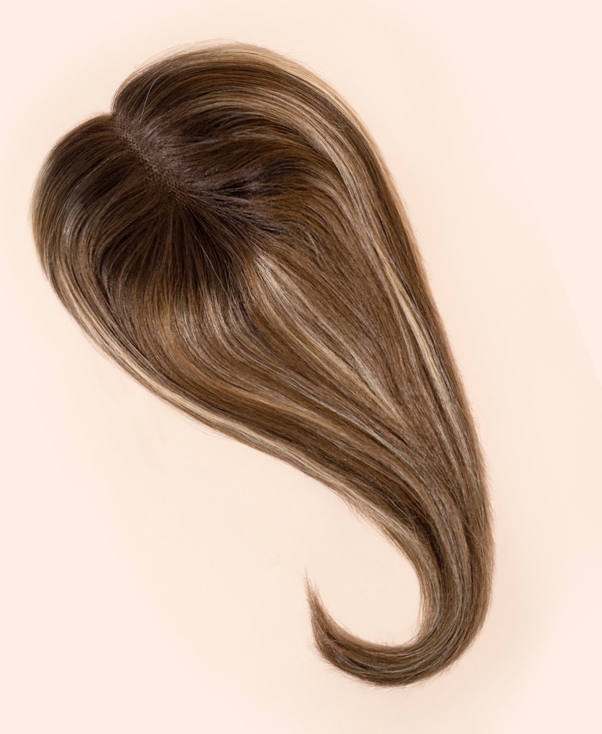 premium hair topper 14" brown balayage.