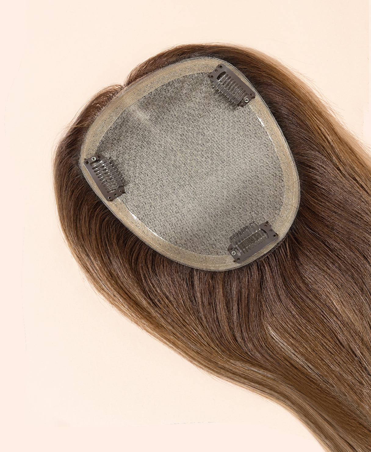 premium hair topper 14" brown balayage.