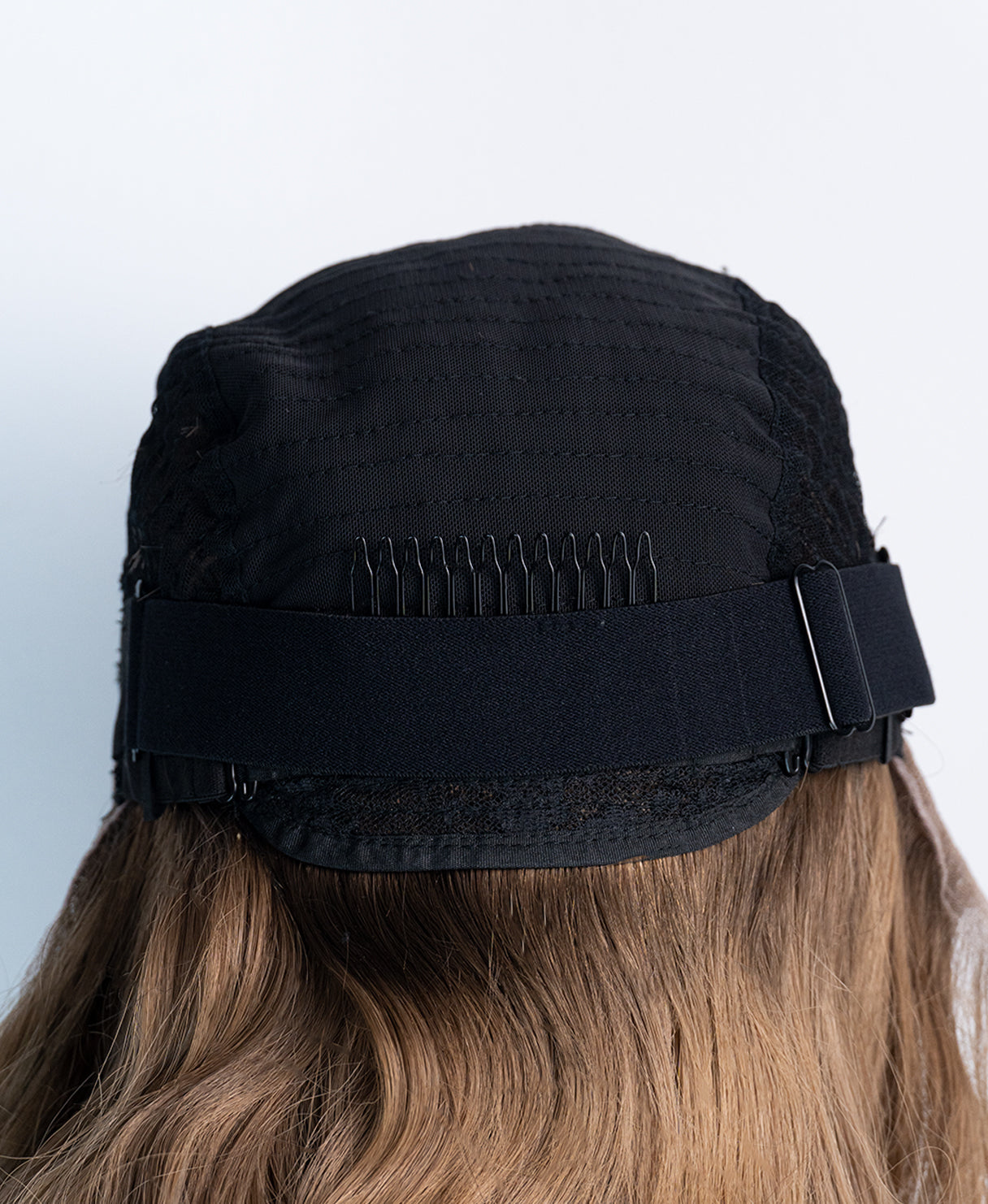 lace front human wig - 20" dark blonde balayage.