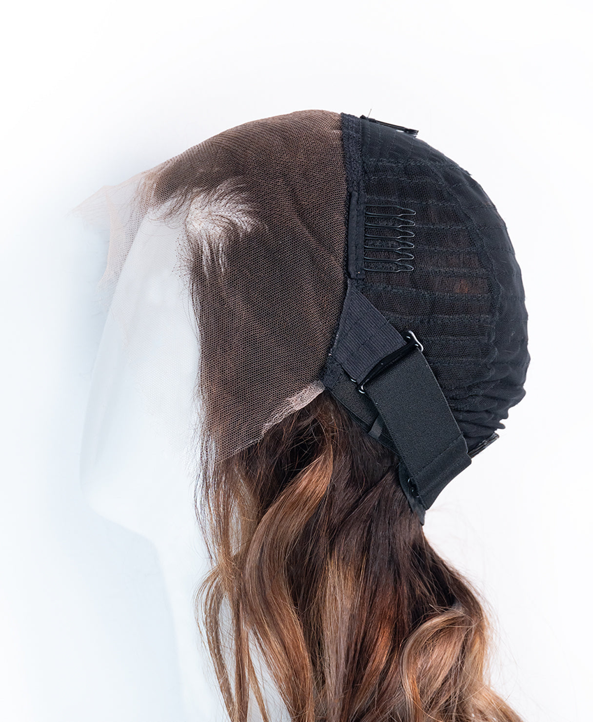 lace front human wig - 20" brown balayage.