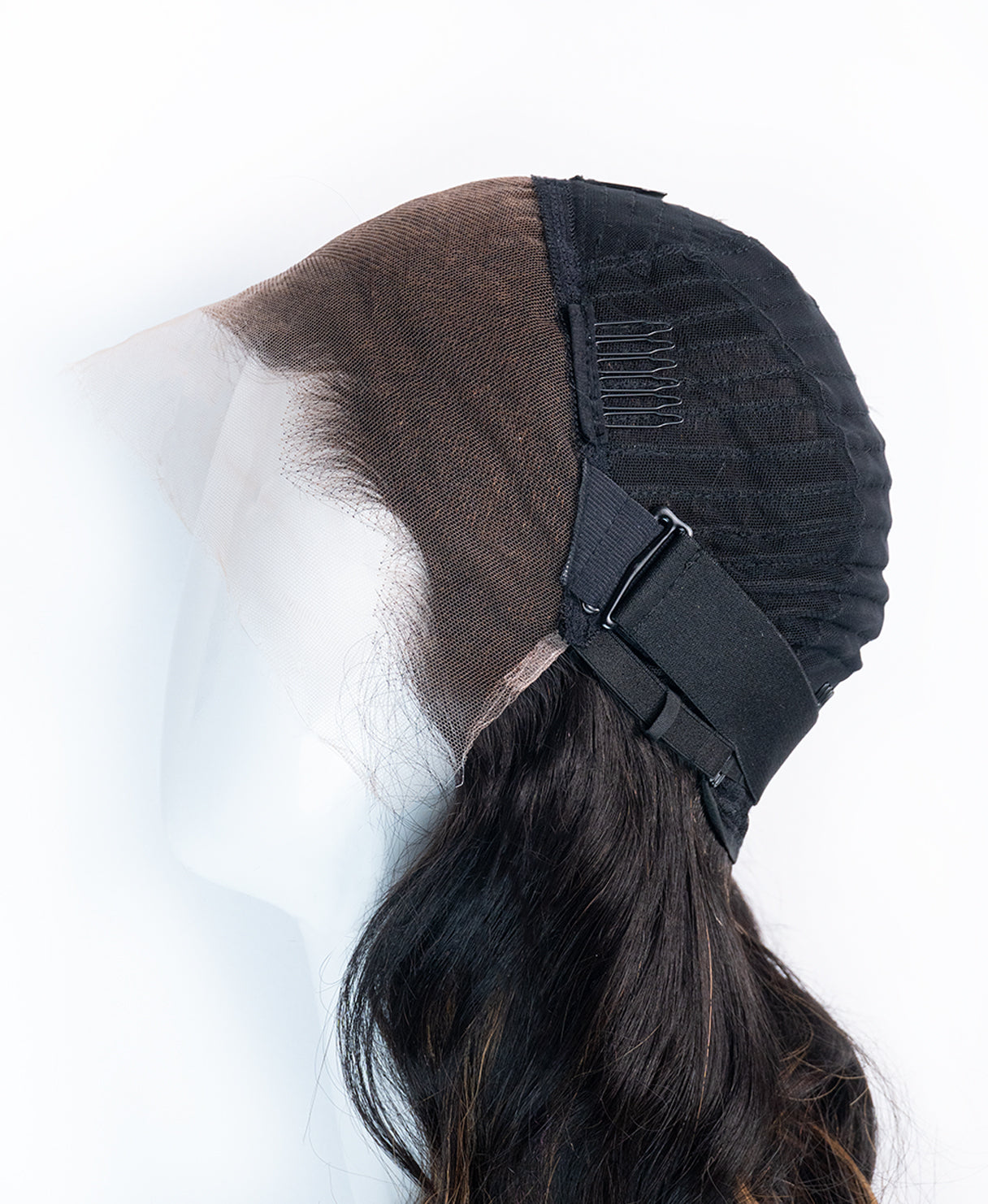 lace front human wig - 20" mocha brown balayage.