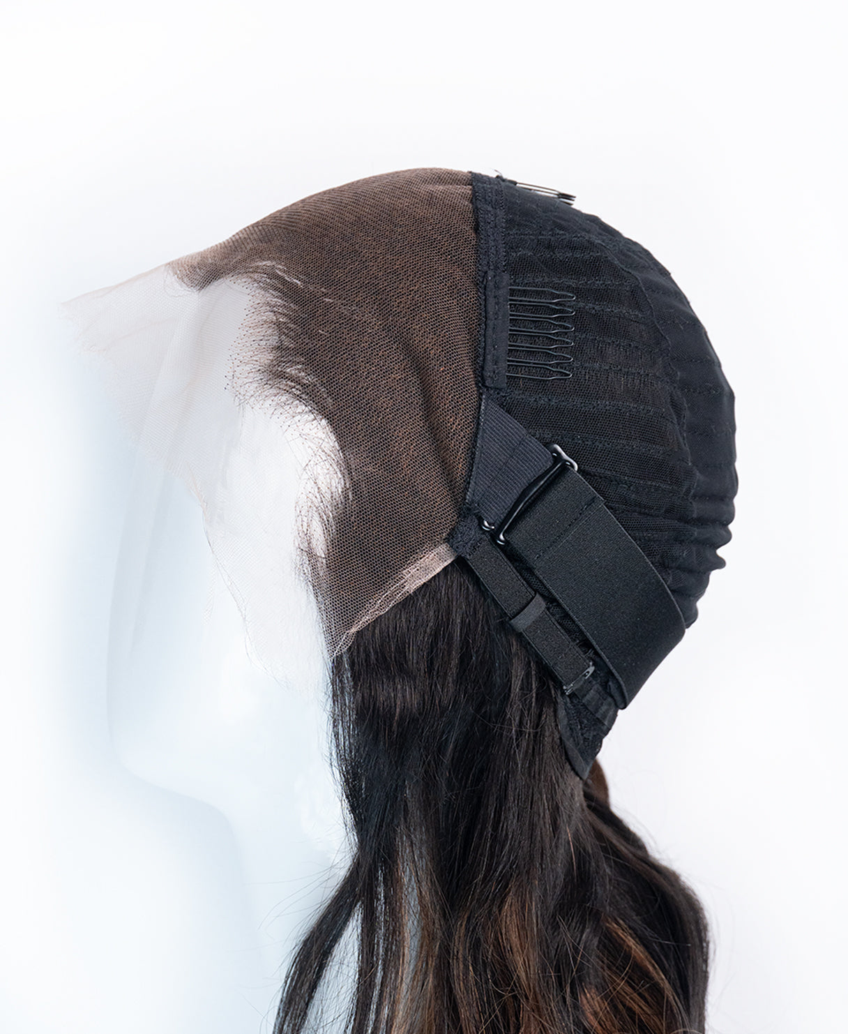 lace front human wig - 20" caramel balayage.