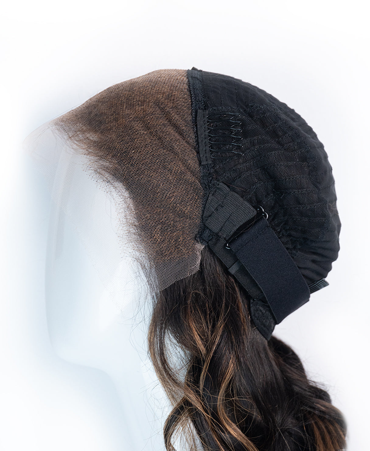 lace front human wig - 20" blonde moneypiece with balayage.