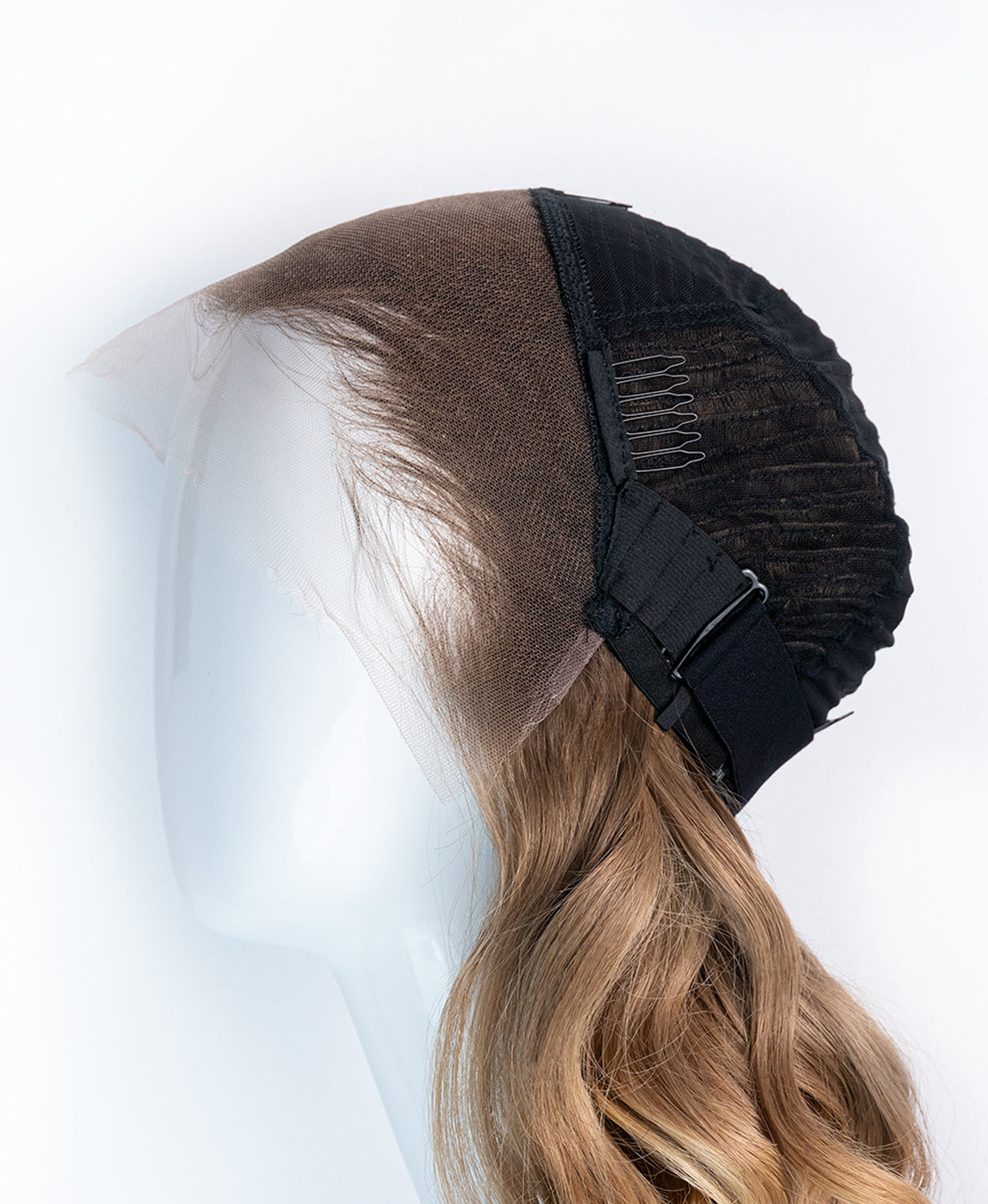 lace front human wig - 20" root melt blonde balayage.