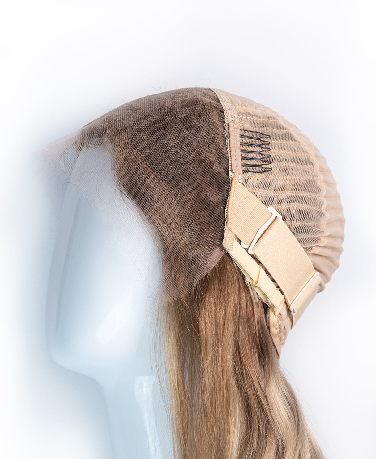 lace front human wig - 20" light blonde balayage.