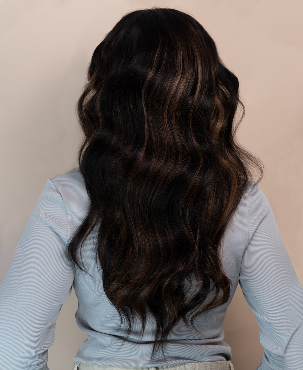 lace front human wig - 20" mocha brown balayage.