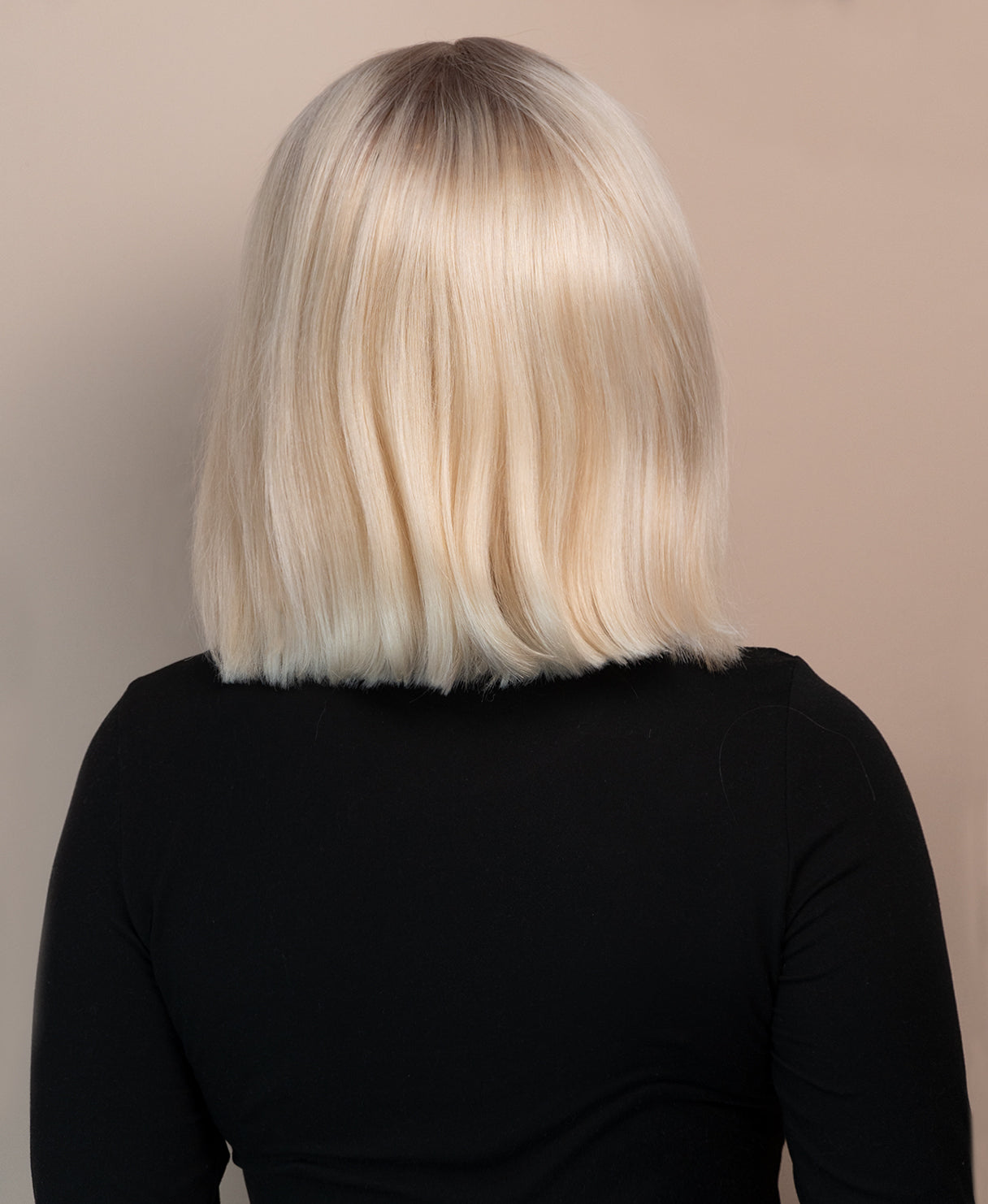 bob wig 12" - rooted platinum blonde.